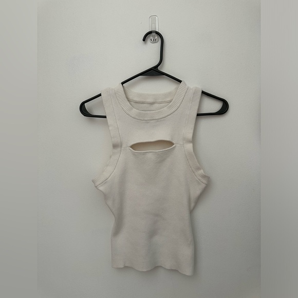 Pistola Size XS Tank- Sleeveless Sweater Material Top- Ribbed W/ Cutout Front - Picture 1 of 5
